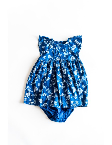 VESTIDO AZUL CON MARIPOSAS