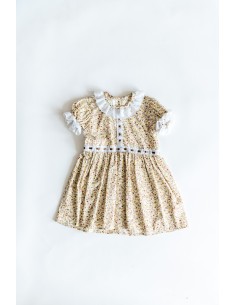 vestido flores amarillas y cafes