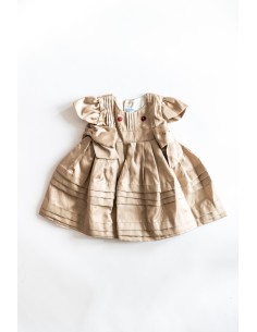 vestido seda cruda dorado