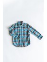 camisa manga larga cuadros azules verdes naranjas