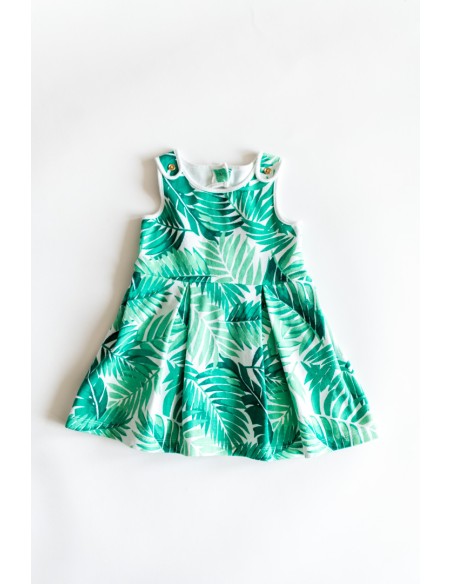 vestido flores hojas verdes