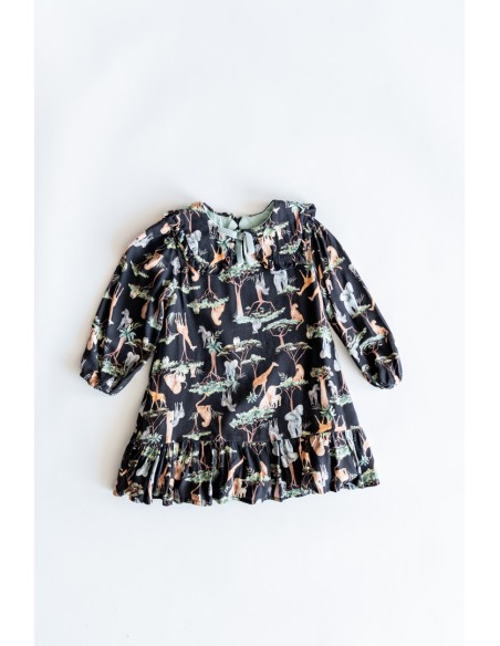 vestido oscuro de animales