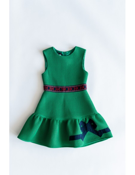 VESTIDO VERDE CON CINTON CH