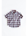 CAMISA MANGA CORTA CUADROS ROJOS Y AZULES