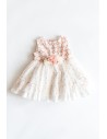 VESTIDO BLANCO BOLAS ROSDAS