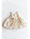 vestido blanco con dorado