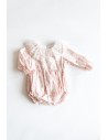monito dibujos rosados con cuello encaje