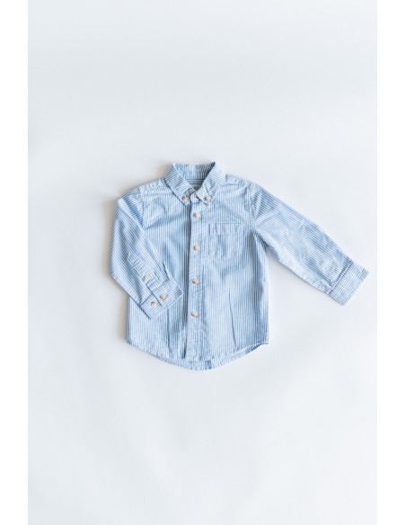 camisa rayas verticales celeste