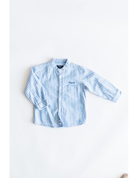 camisa manga larga rayas celestes y lilas