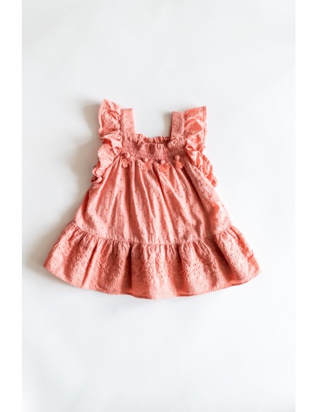 vestido rosado con borlas