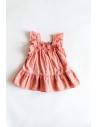 vestido rosado con borlas