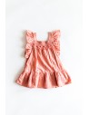 vestido rosado con borlas