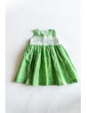VESTIDO VERDE CON PECHO BORDADO