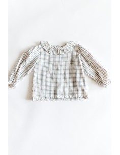 camisa manga larga cuadrados rosa y azul