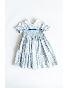 vestido flores dibujadas celestes