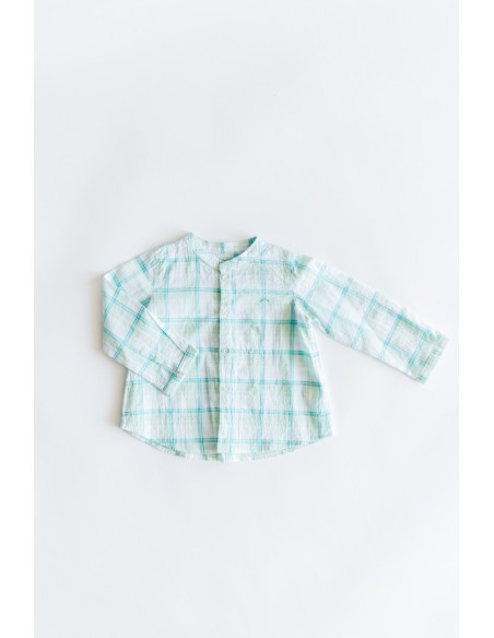 camisa cuadros turquesas