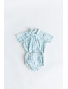 set camisa y cubre panal de cuadros verdes