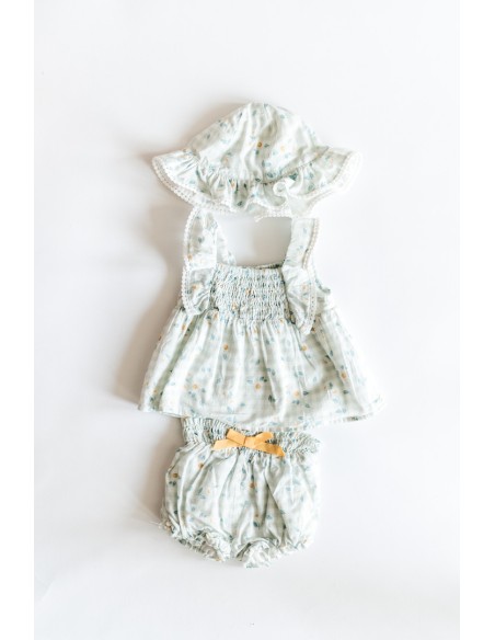set calzon vestido y gorro