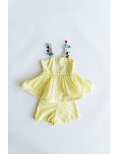 set rayas verde limon