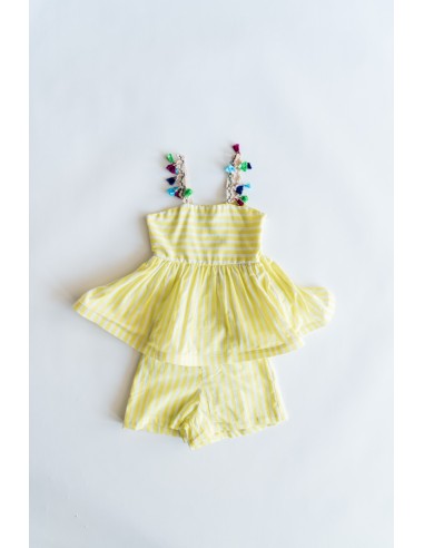 set rayas verde limon