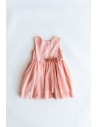 vestido rosado, tul y flores