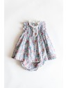 vestido flores celestes y rosadas