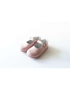 zapatos rosados cuero