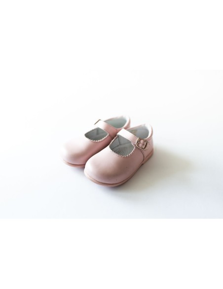 zapatos rosados cuero