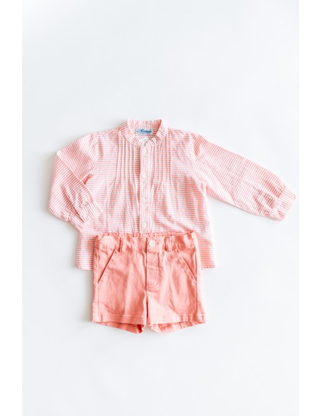 set rayas salmon, short salmon