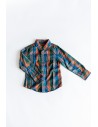 camisa cuadros verde azul naranja