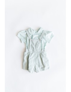 set camisa rayas verdes y romper verde