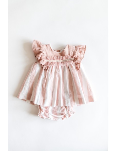 set rayas rosadas y blancas