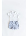 short rayas azules y monito blanco