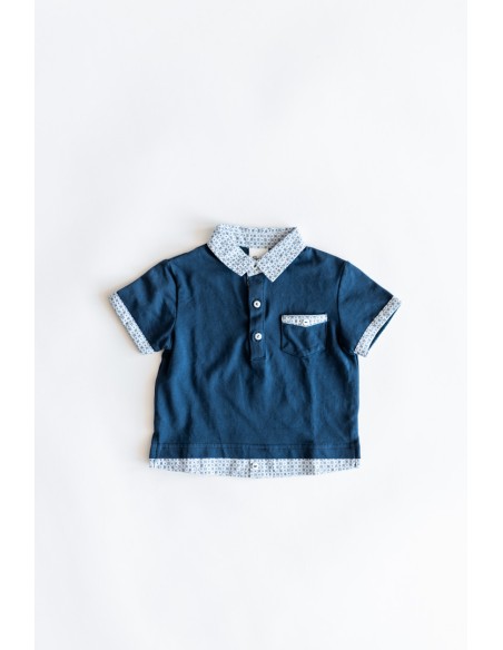 camisa azul de algodon