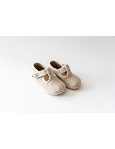 zapatos beige lino