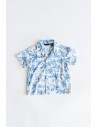 camiseta blanca dibujos azules