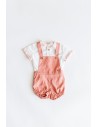 set lino camisa blanca romper rosa