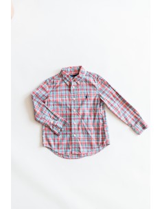 camisa cuadros rojos verdes y celestes