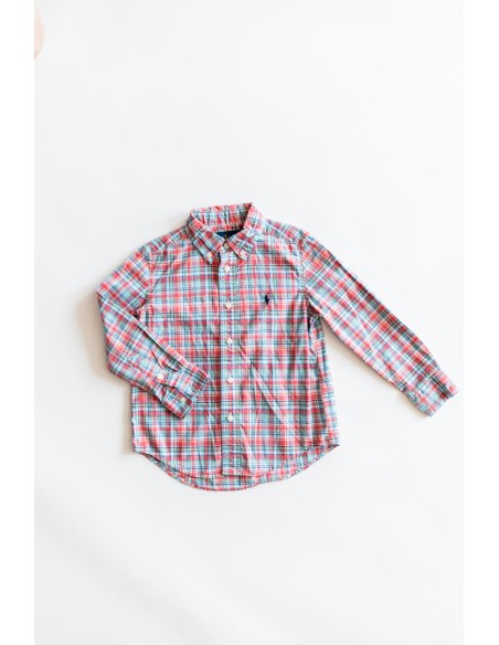 camisa cuadros rojos verdes y celestes