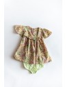 set calzon verde y vestido flores verdes con rosado