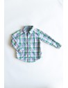 camisa cuadros rosados, verdes y azules