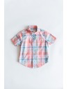 camisa manga corta rayas rojas verdes y azules