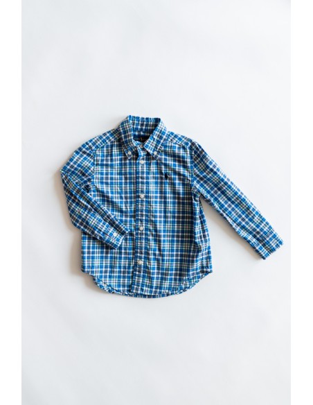 camisa cuadros azules verde y rosado