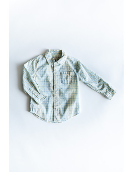 camisa cuadros amarillos y celestes