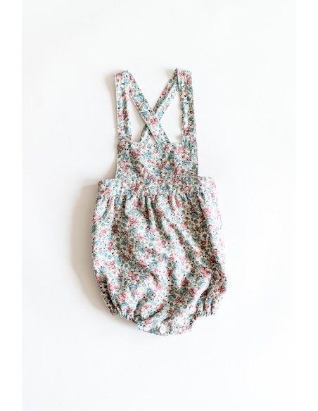 romper de flores turquesas y rosadas
