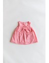 vestido rosa fuerte con lazon en pecho