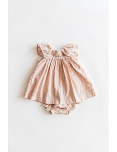 vestido cuadros rosa pastel