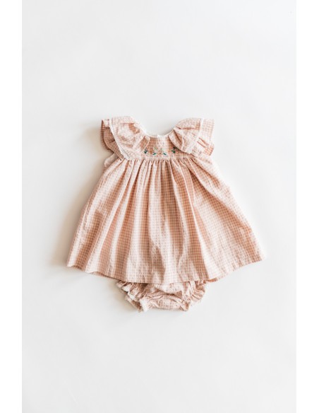 vestido cuadros rosa pastel