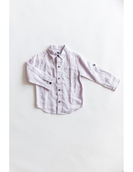 camisa lino lila