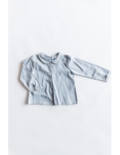 camisa celeste cuadros grises